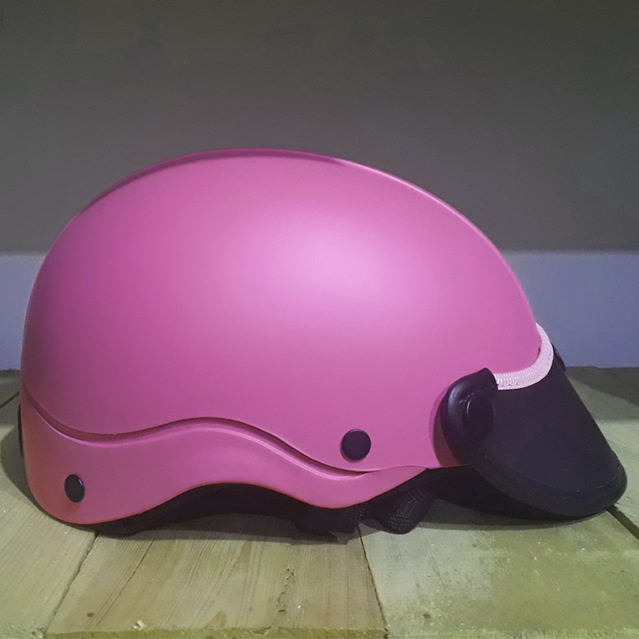 Mũ bảo hiểm nửa đầu Napoli màu hồng nhạt